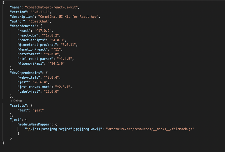 package.json of React UI Kit